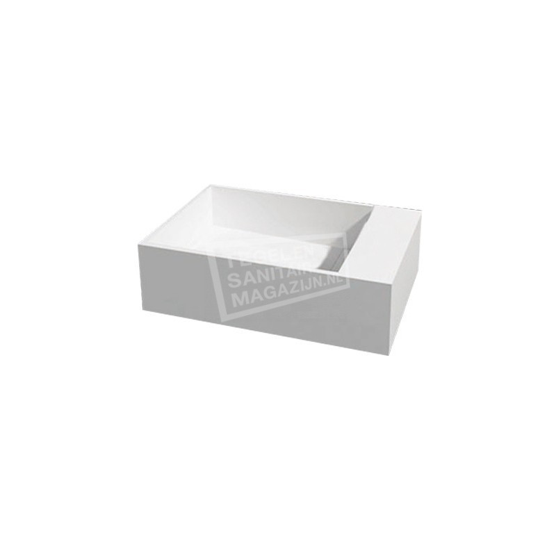 Best Design Just Solid Wastafel Enkel 50x30x15 cm zonder kraangaten Wit Mat Solid Surface