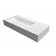 Best Design Just Solid Wastafel Enkel 90x48x13 cm zonder kraangaten Wit Mat Solid Surface