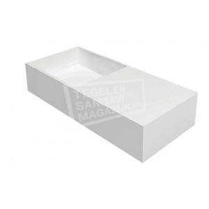 Best Design Just Solid Wastafel Enkel 75x33x15 cm zonder kraangaten Wit Mat Solid Surface