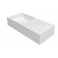 Best Design Just Solid Wastafel Enkel 75x33x15 cm zonder kraangaten Wit Mat Solid Surface