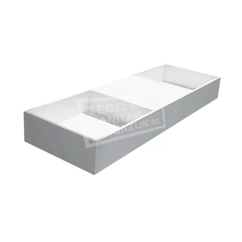 Best Design Just Solid Wastafel Enkel 120x45x15 cm zonder kraangaten Wit Mat Solid Surface