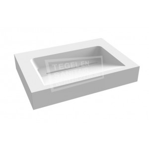 Best Design Just Solid Wastafel Enkel 60x46x13 cm zonder kraangaten Wit Mat Solid Surface