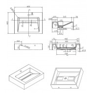 Best Design Just Solid Wastafel Enkel 60x46x13 cm zonder kraangaten Wit Mat Solid Surface