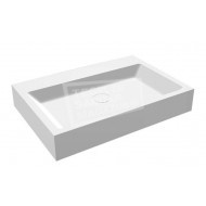 Best Design Just Solid Wastafel Enkel 60x42x10 cm zonder kraangaten Wit Mat Solid Surface