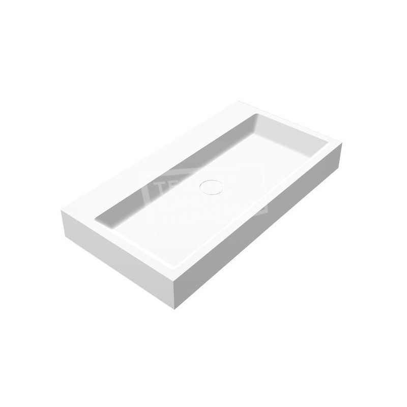 Best Design Just Solid Wastafel Enkel 80x42x10 cm zonder kraangaten Wit Mat Solid Surface