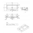 Best Design Just Solid Wastafel Enkel 80x42x10 cm zonder kraangaten Wit Mat Solid Surface