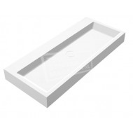 Best Design Just Solid Wastafel Enkel 100x42x10 cm zonder kraangaten Wit Mat Solid Surface