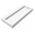 Best Design Just Solid Wastafel Enkel 100x42x10 cm zonder kraangaten Wit Mat Solid Surface