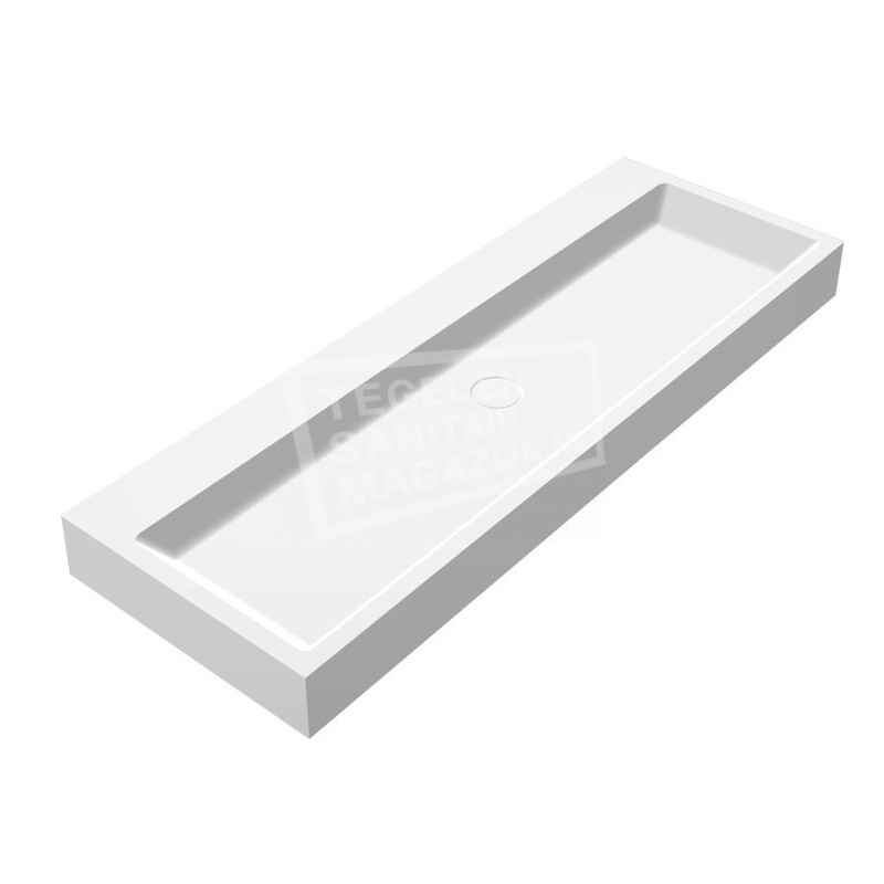 Best Design Just Solid Wastafel Enkel 120x50x11 cm zonder kraangaten Wit Mat Solid Surface