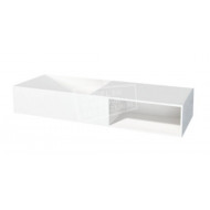 Best Design Just Solid Wastafel Enkel 120x42x20 cm zonder kraangaten Wit Mat Solid Surface