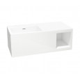 Best Design Just Solid Wastafel Enkel 95x45x35 cm zonder kraangaten Wit Mat Solid Surface