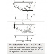 Beterbad/Xenz Lagoon Compact (160x75x40 cm) Solobad 215L Acryl Wit Asymmetrisch Links