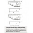 Beterbad/Xenz Lagoon Compact (160x75x40 cm) Solobad 215L Acryl Wit Asymmetrisch Links