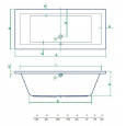 Best Design Lounge inbouwbad (180x80x49 cm) Duobad Acryl Wit