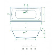 Best Design Wellness inbouwbad (180x80x42 cm) Duobad Acryl Wit