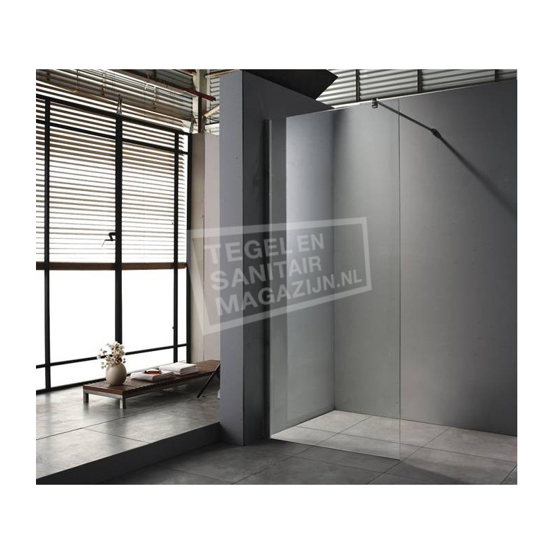 saniluxe douchewand 80 cm glas met muurprofiel 8 mm nano saniluxe douchewand 80 cm glas met muurprofiel 8 mm nano