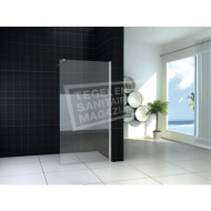 sanibest douchewand matglas 70 cm glas met muurprofiel 10 mm nano