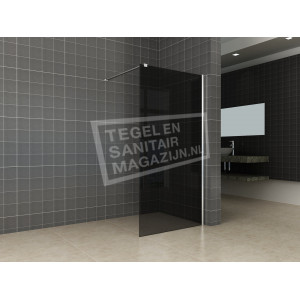 bathxe douchewand rookglas 100 cm met muurprofiel 10 mm nano