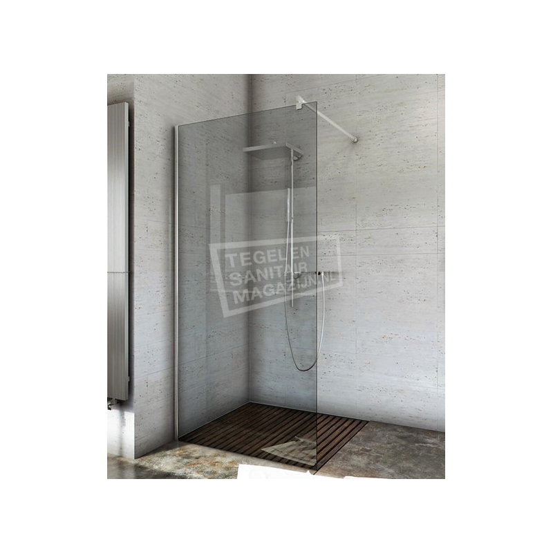 Bathxe Inloopdouche 80 cm Glas met Muurprofiel 8 mm NANO