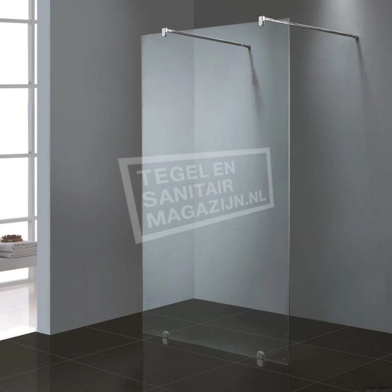 Sanitop Vrijstaande Douchewand 120 cm Glas 8 mm NANO