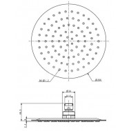 UFO Luxe hoofddouche rond 200mm chroom