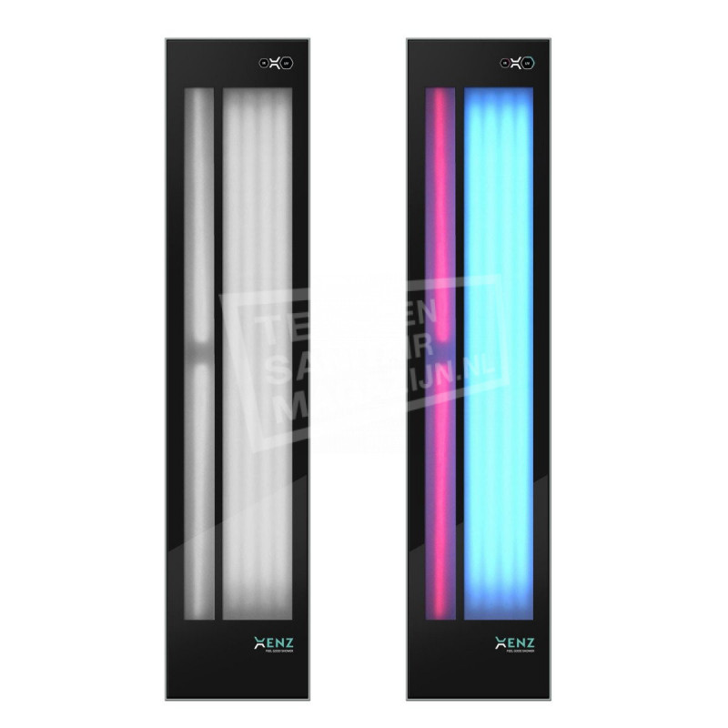 Xenz Upfall Feel Good shower UV en infrarood inbouw 6mm glas zwart