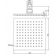 Luxe messing hoofddouche vierkant 200mmx8mm chroom