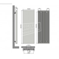 Vasco Vertline-VG verticale radiator (508x1820) 1489 Watt Verkeerswit