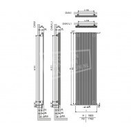 Vasco Decoline-DVN1 verticale radiator (490x1800) 860 Watt Verkeerswit