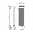 Vasco Decoline-DVN1 verticale radiator (490x1800) 860 Watt Verkeerswit