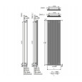 Vasco Decoline-DVN1L1 verticale radiator (490x1800) 1145 Watt Verkeerswit