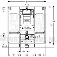 Inbouwreservoir Geberit GisEasy UP320 (85x120x16,5) met frontbediening