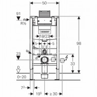 Inbouwreservoir Geberit Duofix Omega (50x98x14) met geluidsisolatieset front planchetbediend