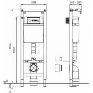 Inbouwreservoir Wisa XT (38x112x14) met frontbediening