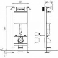 Inbouwreservoir Wisa XT (38x98x14) frontbediening 98cm