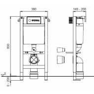 Inbouwreservoir Wisa XT (38x83x14) frontbediening 83cm