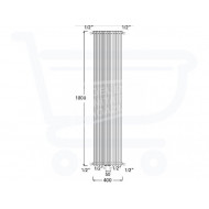 Plieger Antika verticale radiator (400x1800) 1215 Watt Wit