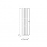 Plieger Inox Melody verticale radiator (370x1800) 861 Watt Inox