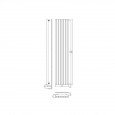 Plieger Inox Melody verticale radiator (370x1800) 861 Watt Inox