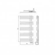 Plieger Inox Suono Sinistra handdoekradiator (500x1000) 464 Watt Inox