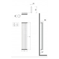 Wiesbaden Plano handdoekradiator (400x1800) 1332 Watt Wit