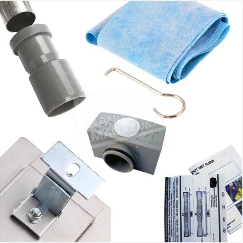 Douchegoot Mat zwart RVS 70 cm met flens en rooster