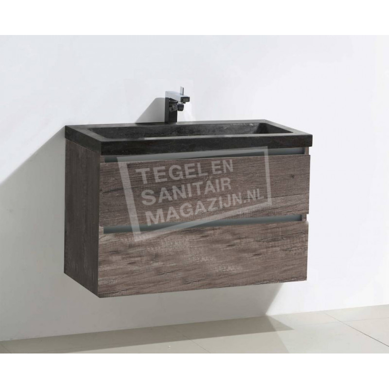 Sanilux natuursteen badmeubel century oak 80cm 1 kraangat