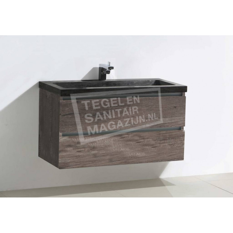 Sanilux natuursteen badmeubel century oak 100cm 1 kraangat