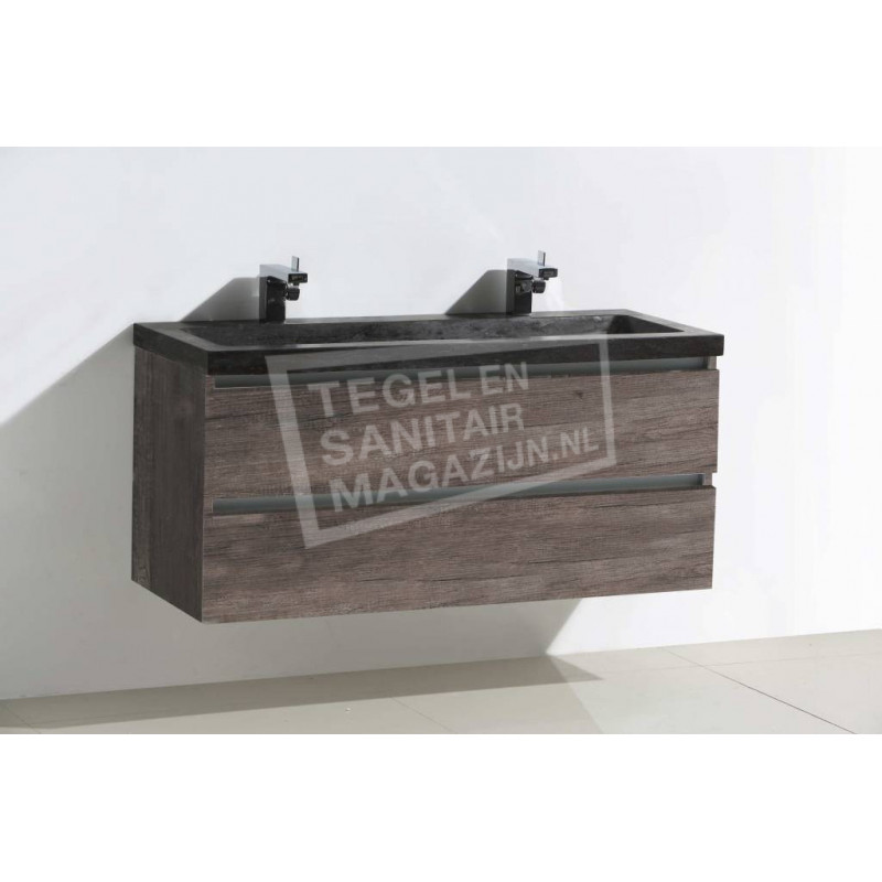 Sanilux natuursteen badkamermeubel century oak 120cm 0 kraangaten