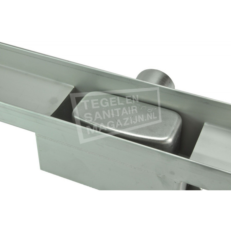 Wiesbaden 3e Generatie 70 cm RVS Douchegoot met Muurflens en RVS Sifon