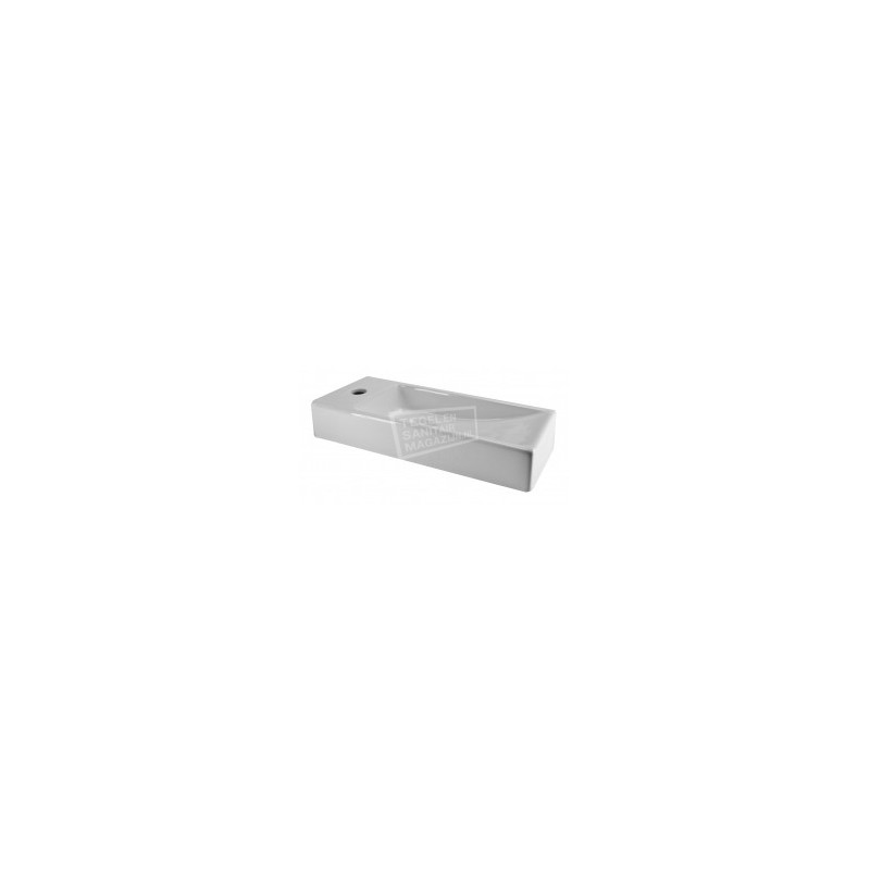 Fontein Trim Mini Rechthoek Links 38x14x8cm Keramiek Wit