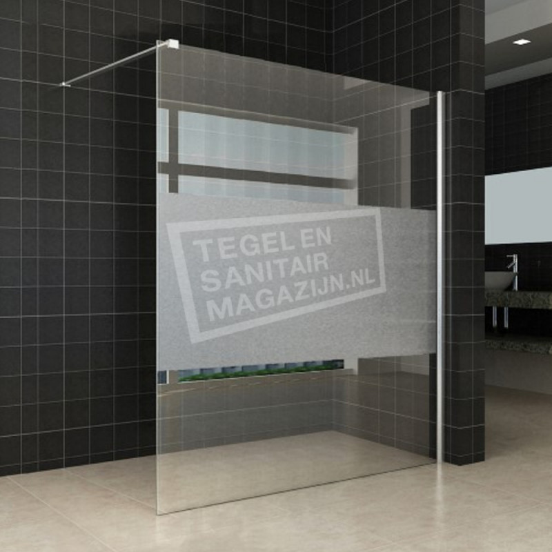 Douchewand Wiesbaden 160x200cm 8mm met Middenband NANO Glas