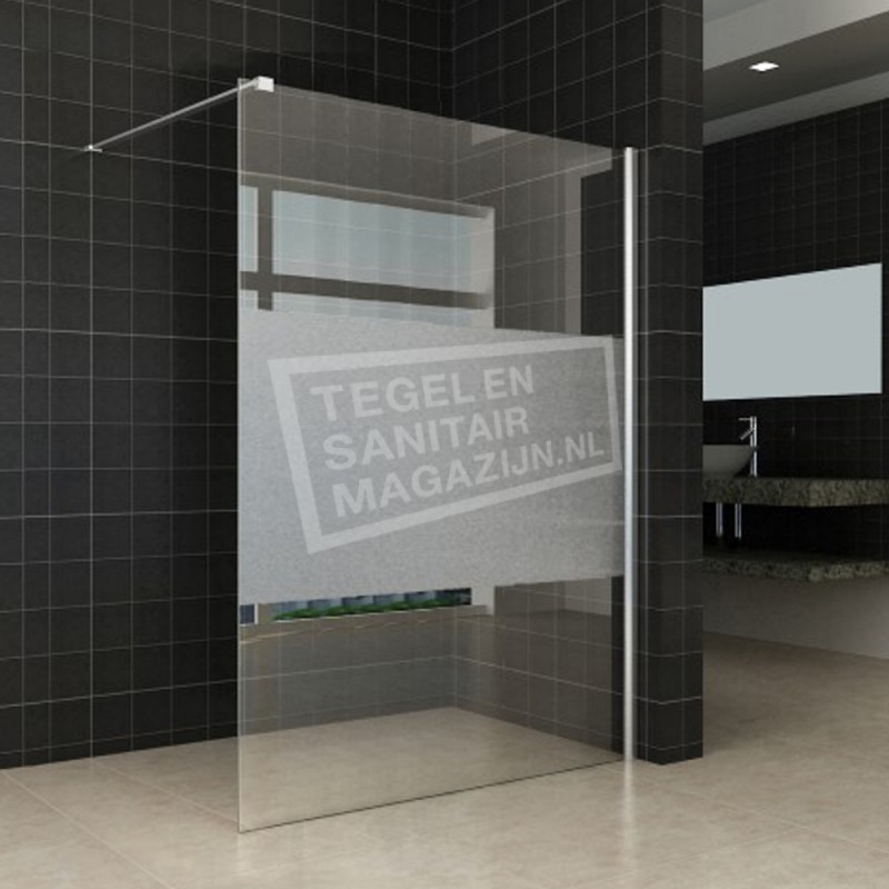 Douchewand Wiesbaden 140x200cm 8mm met Middenband NANO Glas