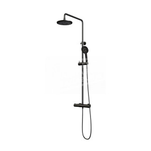 Brauer Black edition showerpipe met thermostaat 20cm regendouche 3 standen handdouche mat zwart 2427400